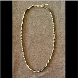 NWOT long black & gold interwoven chain necklace